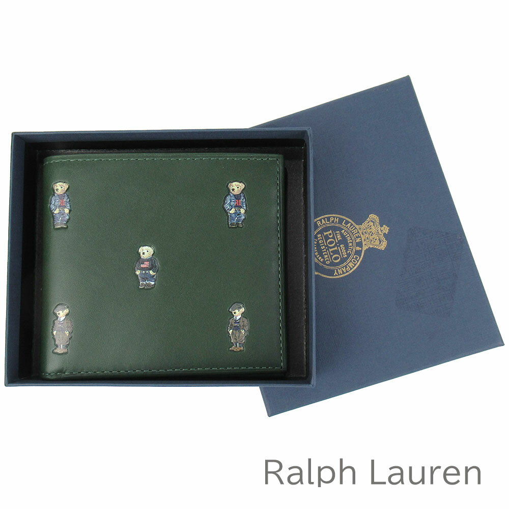 無料父の日ラッピング！ ポロ ラルフローレン Polo Ralph Lauren 財布 メンズ ラルフ 二つ折り財布 ラルフローレン専用箱付き レザー クマ 熊 【送料無料】 ブランド ラルフローレン正規品販売店 直営アウトレット店より直輸入 【あす楽】