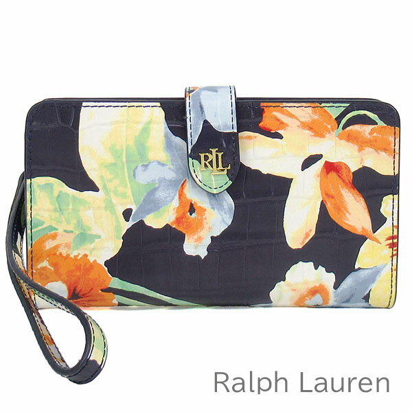 ローレン ラルフローレン Lauren Ralph Lauren 財布 レディース ラルフ 長財布 iPhone収納付き スマホ収納付き 花柄 レザー ストラップ付き 【送料無料】 ブランド ラルフローレン正規品販売店 直営アウトレット店より直輸入 【あす楽】