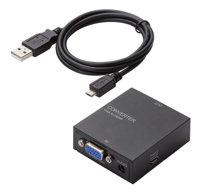 【2015年モデル】ELECOM アップスキャンコンバーター 3.5φ VGA to HDMI HDMI1.3 USB外部給電可能 AD-HDCV03