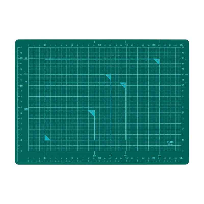 プラス カッターマット カッティングマット 両面 A4 230×320mm グリーン CS-A4 48-573