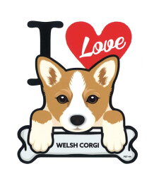 ゼネラルステッカー I LOVE DOG WELSH CORGI ウェルシュ・コーギー ビニールステッカー 1枚入り PET-044