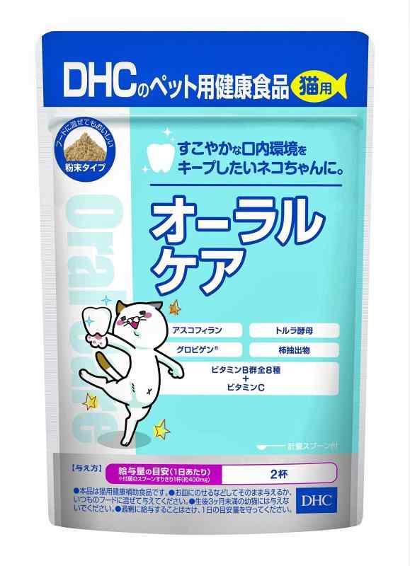 DHC(ディー・エイチ・シー) ディーエイチシー (DHC) 猫用おやつ 猫用 オーラルケア かつお節 ブルー 50グラム (x 1)本体サイズ (幅X奥行X高さ) :16×2.5×17cm本体重量:0.064kg原産国:日本原材料:かつお節粉末、ビール酵母、豚レバーエキス、トルラ酵母、チキンエキス末、ポークエキス末、卵黄粉末、アスコフィラン、オリゴ糖、トレハロース、ナイアシン、ビタミンC、柿抽出物、炭酸ナトリウム、パントテン酸Ca、ビタミンB1、ビタミンB6、ビタミンB2、葉酸、ビオチン、ビタミンB12