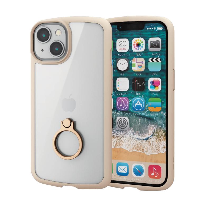 エレコム iPhone 14 / 13 ケース カバー リング付き 耐衝撃 衝撃吸収 TOUGH S