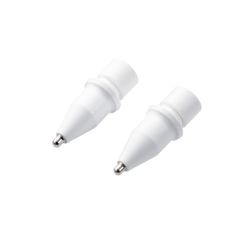 エレコム(ELECOM) Apple Pencil 専用 交換ペン先 [第1世代 第2世代 対応] 2個セット 金属製 極細 太さ1mm 視差改善モデル 接地点とのズレを軽減 ホワイト P-TIPAP02