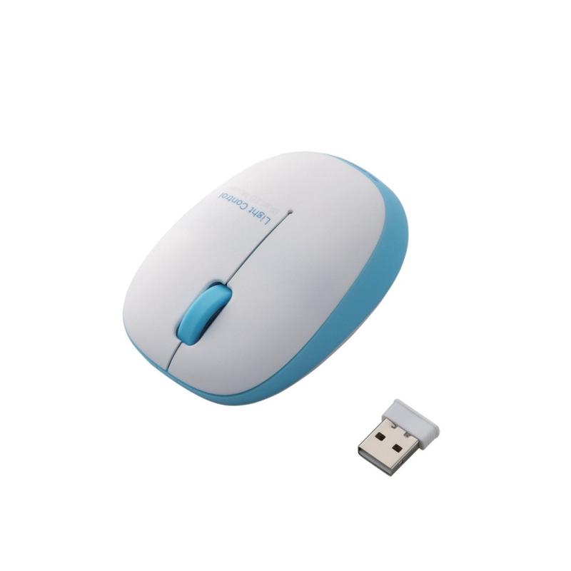 エレコム マウス ワイヤレス (レシーバー付属) Sサイズ 小型 3ボタン BlueLED ふわっと軽い 小型軽量 50g ブルー M-BL20DBBU