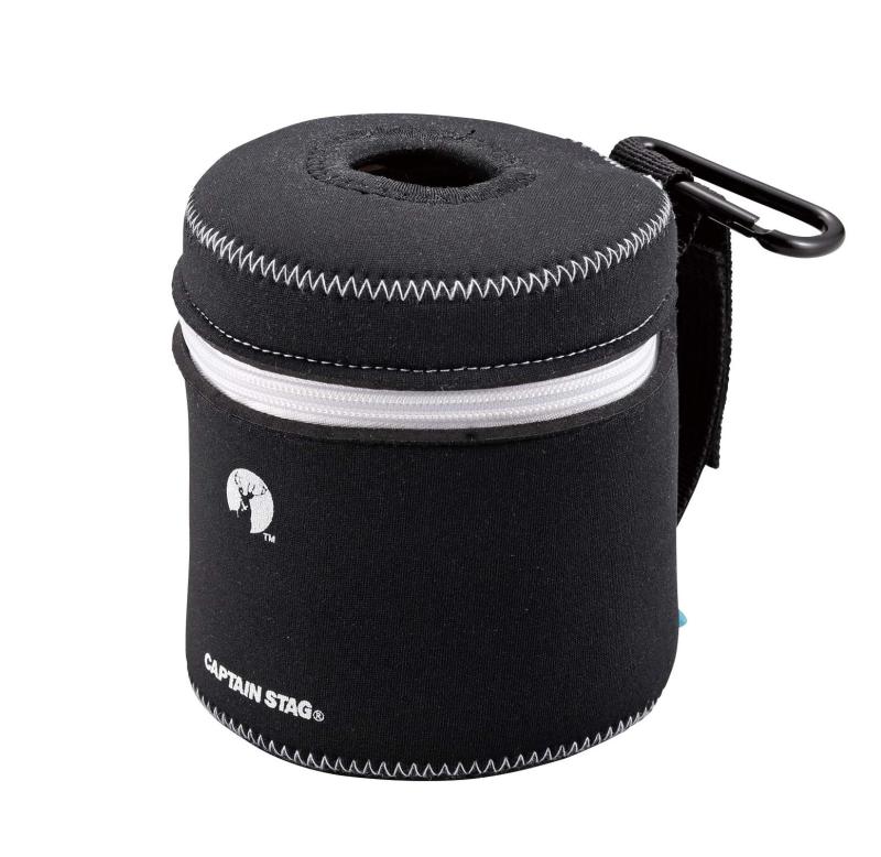 キャプテンスタッグ(CAPTAIN STAG) トイレットペーパーケース ホルダー カバー ロールペーパーケース ベルト・カラビナ付き ブラック×ホワイト UM-1543(4)