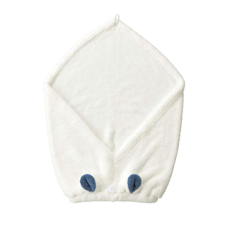 carari(カラリ) ヘアターバン 洗顔 プール お風呂 吸水力[3倍]のマイクロファイバー しろくま [頭囲44~68cm] 繊維の隙間に素早く吸水 速乾 マシュマロ肌触り ふわふわもちもち シービージャパン