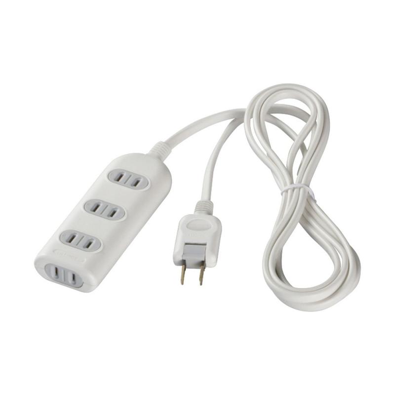 BUFFALO 2ピン電源タップ 4個口 スタンダード 5m ホワイト BSTAPST2450WH