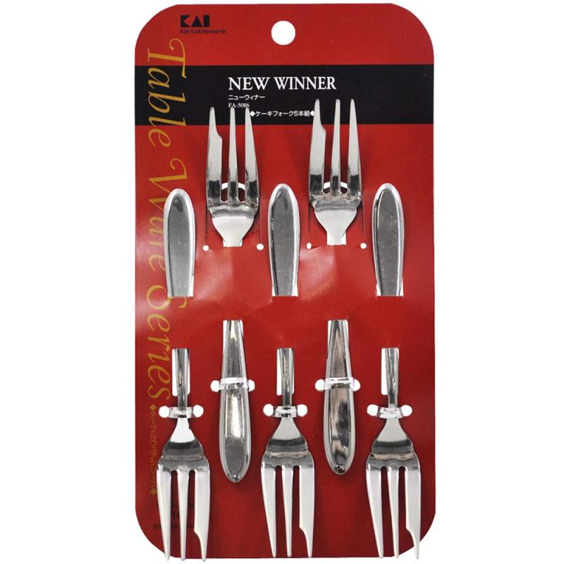 貝印 KAI ケーキ フォーク 5本組 ニュ