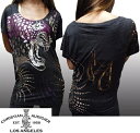 【セール】 クリスチャンオードジェー レディース Tシャツ チュニック Christian Audigier WILD ROCKS インポート セレブ カジュアル ハリウッド LAセレブ ファッション セレカジ 正規品 エドハーディー Ed Hardy スタイル 海外セレブ 多数着用 ストリート ロック ブランド