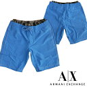 A X Armani Exchange アルマーニエクスチェンジ メンズ 水着 レイヤード ブルー インナーメッシュ付き ストレッチ スイムウェア ボードショーツ パンツ アメカジ サーフ セレカジ インポート カジュアル スタイル ファッション