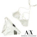 A X Armani Exchange アルマーニエクスチェンジ レディース 水着 スタッズ ホワイト ビキニ アメカジ サーフ セレカジ インポート カジュアル スタイル ファッション