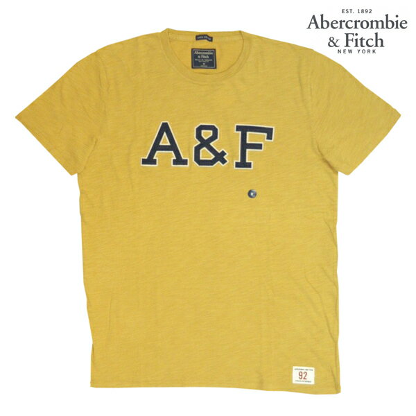 アバクロンビー&フィッチ Tシャツ メンズ 【送料無料】【セール】 アバクロ 【200種類の品揃え】 Abercrombie&Fitch アバクロンビー＆フィッチ メンズ 半袖 Tシャツ ABERCROMBIE AND FITCH A&Fアップリケ イエロー アメカジ ブランド ファッション インポート カジュアル ヴィンテージ スタイル 正規 商品 127