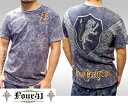  Four41 Los Angeles フォーフォーティーワン メンズ ラインストーン Tシャツ ビッグウィング グレー k-113 スワロフスキー インポート セレブ ブランド ストリート LAセレブ セレカジ アフリクション Ed Hardy エドハーディー ファッション ロック スタイル