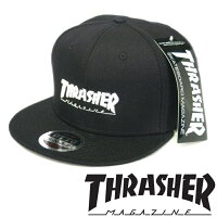 スラッシャーTHRASHERメンズレディース兼用スナップバックキャップMAGLOGOブラックホワイトキャップ帽子スケーターインポートストリートスタイルブランドHIPHOPウェアーB系アメカジヒップホップファッション正規