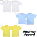  アメリカンアパレル ポロシャツ Q412 3色 American Apparel メンズ レディース 半袖 トップス シャツ ホワイト ブルー イエロー インポート ファッション ブランド ストリート サーフ カジュアル アメカジ ヴィンテージ スタイル 正規 商品