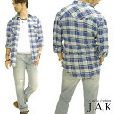 【50%OFF セール】【送料無料】JAK メンズ カジュアルシャツ チェックシャツ サファリ シャツ ネルシャツ ボタンシャツ LAカジュアル ファッション スタイル 雑誌 多数掲載 ブランド