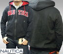 【30%OFFセール】ノーティカ メンズ パーカー ブラック NAUTICA ノーチカ フーディー ジップパーカー インポート ブランド SURF サーフィン ...