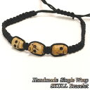 【セール】 人気 シングル ラップ ブレス ハンドメイド ブレスレット スカル SKULL メンズ レディース LAセレブ セレカジ アクセサリー セレブ カジ...