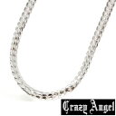 【即納】Crazy Angel クレイジーエンジェル 真鍮 ゲルマニウム 天然ダイヤモンド ネックレス 7mm/60cm CAG-101-R60 シルバーカラー へリンボーンチェーン 紋章 アクセサリー ジュエリー ブランド アクセ メンズ(4)