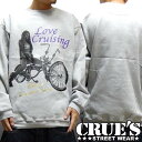 【セール】 クルーズウェア メンズ ローチャリ スエット グレー CRUES WEAR Love Cruising スウェット トレーナー クルーズ ローライダー ストリート スタイル HIPHOP ウェアー B系 服 ダンス ヒップホップ ファッション ブランド ウェア 大きいサイズ セール 2L 3L 4L 5L