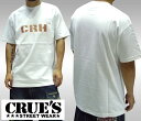 クルーズウェア メンズ Tシャツ モノグラム CRH ロゴ ホワイト オレンジ CRUE'S WEAR ストリート スタイル HIPHOP ウェアー B系 服 ダンス ヒップホップ 西海岸 ウエストコースト ファッション カジュアル ブランド ウェア オーバーサイズ 大きいサイズ セール 2L 3L 4L 5L