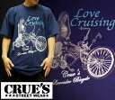 クルーズウェア メンズ Tシャツ ネイビー CRUE 039 S WEAR Love Cruising クルーズ ローライダー ローチャリ ストリート ウエストコースト スタイル HIPHOP ウェアー B系 服 ヒップホップ 西海岸 ファッション カジュアル ブランド ウェア 大きいサイズ セール 2L 3L 4L 5L