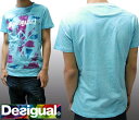 【30%OFF セール】デシグアル Desigual メンズ Tシャツ アクア 半袖 tシャツ 32T1439 スペイン セレブ セレカジ ヨーロピアン ファッション インポート ブランド アメカジ セレブ カジュアル スタイル 正規