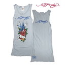 【セール】【送料無料】 アウトレット 訳あり エドハーディー レディース タンクトップ Ed Hardy プラチナム ラインストーン キャミソール Tシャツ エ...