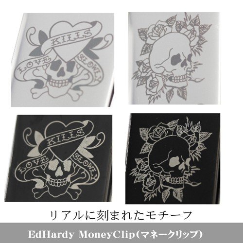 ��Ź�����ʥݥ����11�ܡ� ¨Ǽ ���ɥϡ��ǥ��� �����롡������ �ޥ͡�����å� EDMC-252 Ed Hardy �����饤���� �֥�å����顼 ���� SKULL ROSE ���ƥ�쥹 ������å� �֥��� ��� ��ǥ����� �ץ쥼��� ���ե�