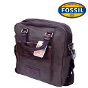 フォッシル ブリーフケース ショルダーバッグ メンズ レディース 兼用 レザー キャンバス コンビ バッグ ブラウン FOSSIL インポート ファッション ブランド ストリート サーフ カジュアル アメカジ セレカジ ヴィンテージ スタイル 正規 商品
