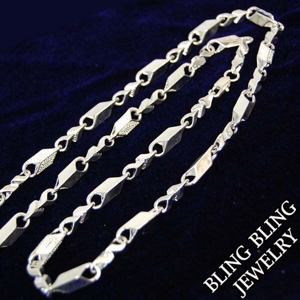 \店内全品ポイント11倍/ セール HIPHOPジュエリー メンズ ネックレス チェーン 75cm J シルバー 925 プレーティング ネックレスチェーン B...