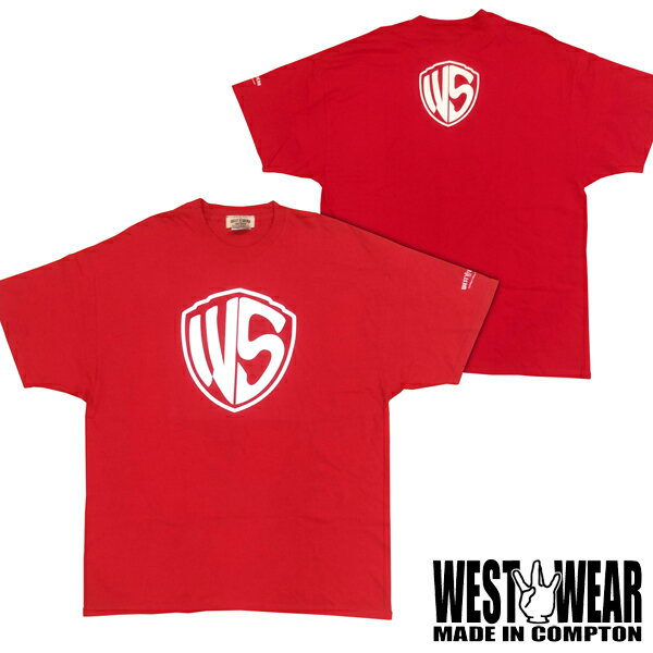 人気満点 West Wear メンズ 半袖 Tシャツ Ws プリント ロゴ レッド ウエストウェアー Compton コンプトン ストリート スタイル Hiphop ウェアー B系 服 ヒップホップ ダンス 西海岸 ウエストコースト ファッション ブランド ウェア 大きいサイズ セール 海外輸入