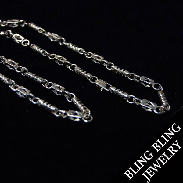 \店内全品ポイント11倍/ セール HIPHOPジュエリー メンズ ネックレス チェーン 75cm H シルバー 925 プレーティング ネックレスチェーン B...