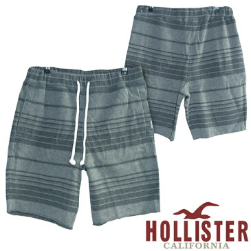 HOLLISTER ホリスター メンズ スウェット ハーフパンツ ショーツ ボーダー グレー 半ズボン ハーフ パンツ アメカジ ブランド サーフ ファッション インポート カジュアル ヴィンテージ スタイル 正規 商品 028