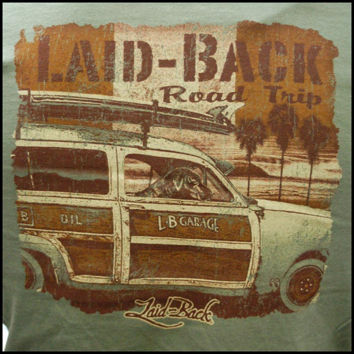送料無料 Laid-Back USA レイドバック メンズ Tシャツ ROAD TRIP グリーン 半袖 シ...