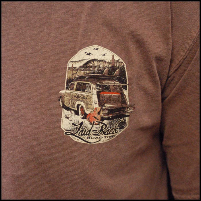 送料無料 Laid-Back USA レイドバック メンズ Tシャツ ROAD TRIP ブラウン 半袖 シ...