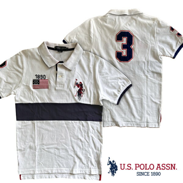 Rakuten - U.S. POLO ASSN ユーエスポロアッスン メンズ 半袖 ポロシャツ ホワイト ネイビー PONY ポニー カジュアル アメカジ
