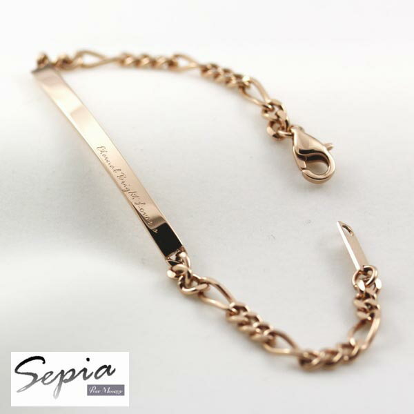 \店内全品ポイント11倍/ 即納 ピュア メッセージ セピア メンズ レディース プレート ステンレス ブレスレット PURE MESSAGE SEPIA PM...