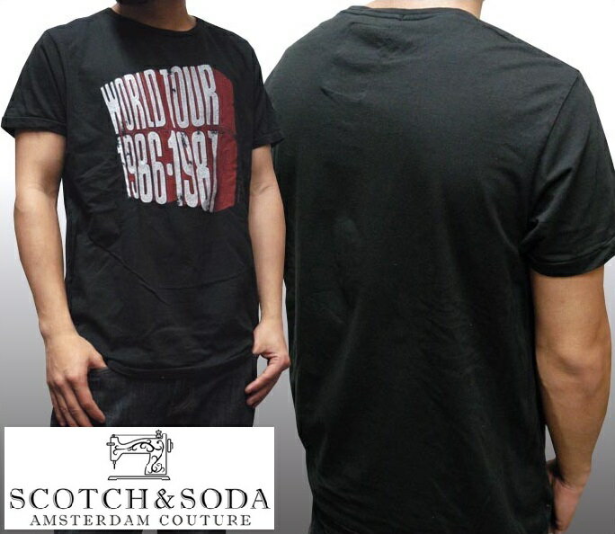 スコッチ&ソーダ SCOTCH&SODA メンズ 半袖 Tシャツ WORLD TOUR ブラック シャツ safari サファリ OCEANS オーシャンズ 掲載 スコッチアンドソーダ ヴィンテージ スタイル ファッション サーフ ブランド ロンハーマン 好きに 039