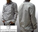 【50%OFF セール】スコッチ&ソーダ スコッチアンドソーダ scotch&soda メンズ 長袖 シャツ ストライプ ホワイト グレー ダブルスナップボタン...
