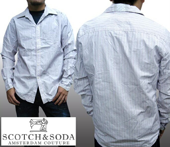 \店内全品ポイント11倍/ 60%OFF セール 訳あり・アウトレット スコッチ&ソーダ スコッチアンドソーダ scotch&soda メンズ 長袖 シャツ ス...