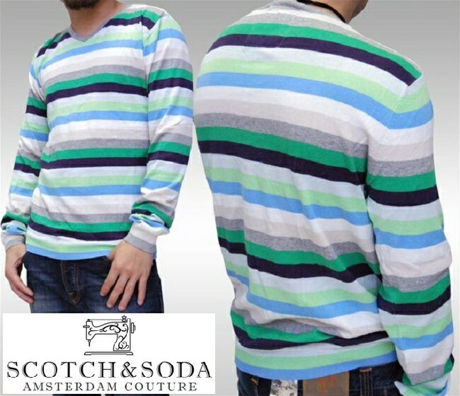 \店内全品ポイント11倍/ 50%OFF セール スコッチ&ソーダ スコッチアンドソーダ scotch&soda メンズ 長袖 Vネック ニット セーター ボー...