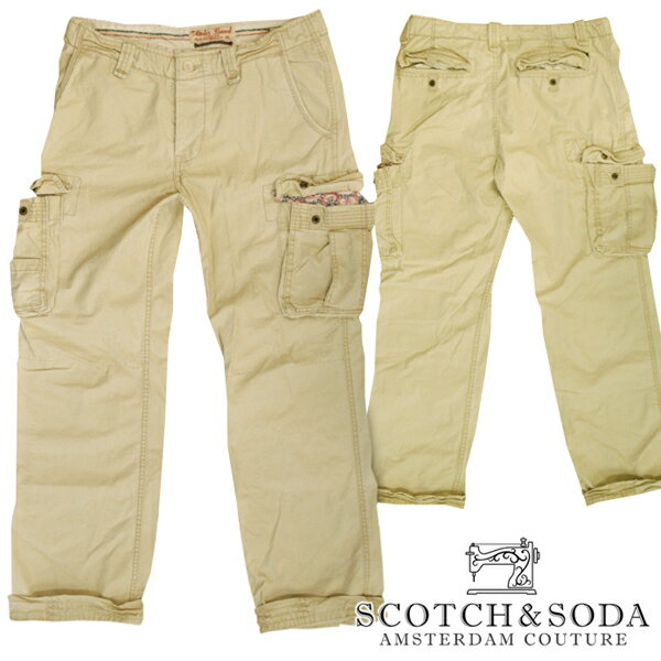 ＼店内全品ポイント11倍／ スコッチ&ソーダ スコッチアンドソーダ scotch&soda メンズ ストレート カーゴパンツ ウォッシュカーキ ズボン ボトムス カジュアル サーフ セレブ ストリート ヨーロピアン ヴィンテージ Safari ブランド 023