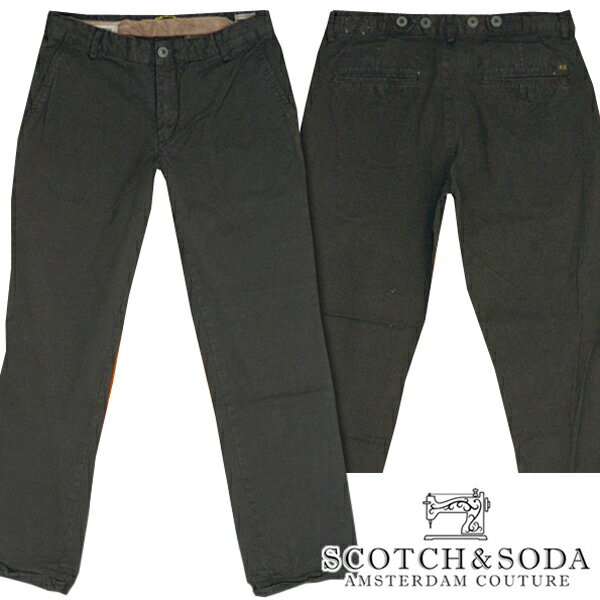 ＼店内全品ポイント11倍／ スコッチ&ソーダ スコッチアンドソーダ scotch&soda メンズ ストレート コットンパンツ ピンストライプ ウォッシュブラック ズボン ボトムス カジュアル サーフ セレブ ストリート ヨーロピアン ヴィンテージ Safari ブランド 051