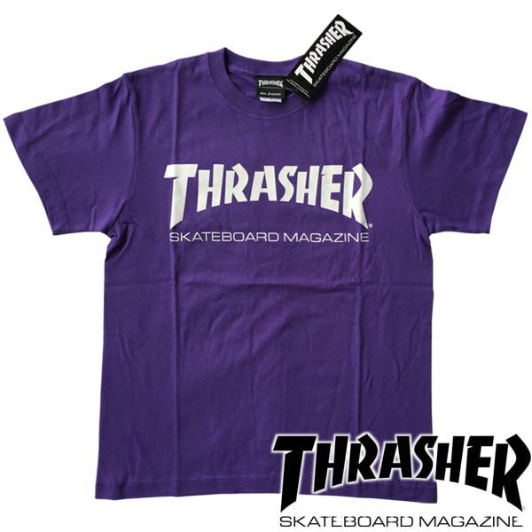 スラッシャー THRASHER メンズ Tシャツ MAG LOGO ヴァイオレット パープル ホワイト 半袖 tee T-SHIRTS カットソー トップス 男性用 スケーター インポート ストリート ブランド HIPHOP B系 ウェア アメカジ ヒップホップ 正規