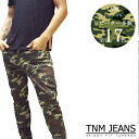 【送料無料】【セール】 TNMジーンズ メンズ スキニージーンズ カラーパンツ GREEN CAMO 迷彩 ストレッチ スリム スキニーパンツ チノパン JEANS インポート ロサンゼルス ファッション アメカジ ウェア ヌーディージーンズ スタイル ストリート カジュアル デニム ブランド