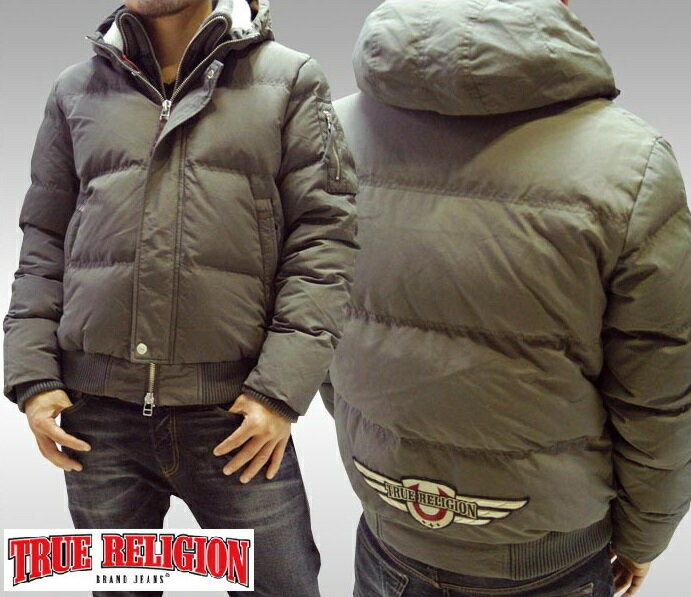 トゥルーレリジョン メンズ ダウンジャケット 【200種類の品揃え】 TRUE RELIGION AVIATOR ANTHRAZIT ミリタリー ダウン ジャケット アウター LAセレブ 愛用 ハイブランド サファリ カジュアル ファッション 雑誌 掲載 デニム ブランド サーフ スタイル 正規 商品●