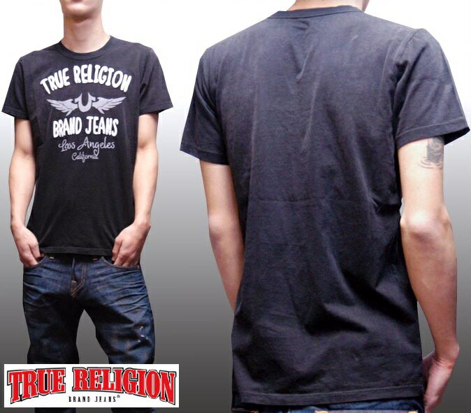  トゥルーレリジョン Tシャツ メンズ TRUE RELIGION A CHILLEUS LOGO ブラック トップス インポート ハイブランド ファッション カジュアル LAセレブ プレミアム デニム ブランド 雑誌 掲載 アメカジ ストリート ウェア サーフ スタイル 正規 商品