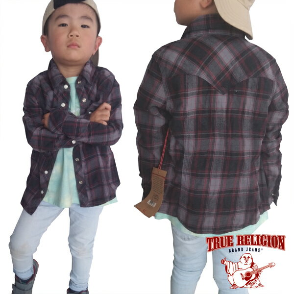 トゥルーレリジョン キッズ シャツ TRUE RELIGION OVER DYE FLANNEL PEBBLE GREY CH 長袖 ウエスタンシャツ トップス インポート セレブ 着用 ハイブランド セレカジ カジュアル ファッション 雑誌 掲載 プレミアム デニム ブランド サーフ スタイル セール